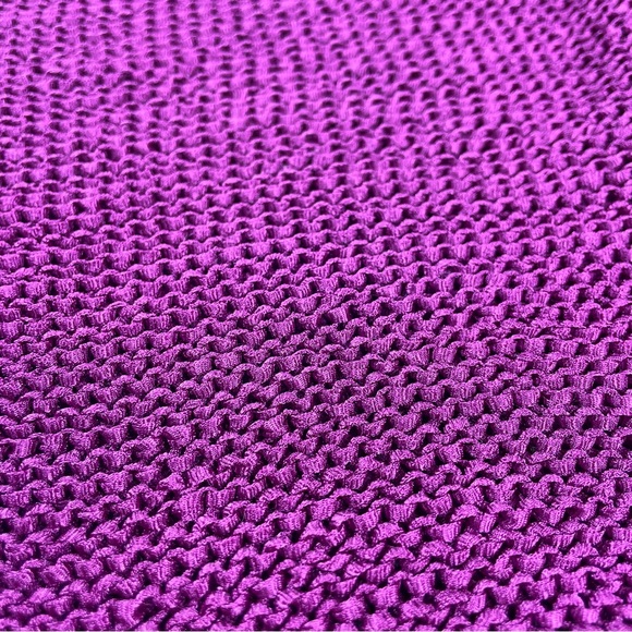 💖5/$25 Intuitions Purple Pearl Button Cardigan Front Sheer Pockets Size XL - Picture 9 of 12